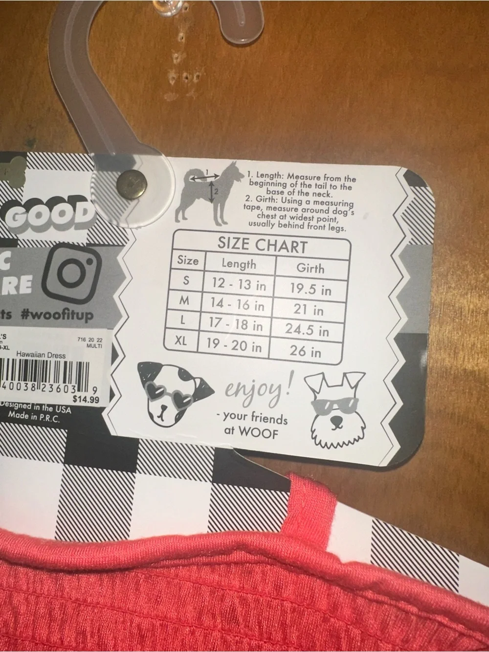 Woof Pet Apparel Hawaiian Sun Dress- Size XL